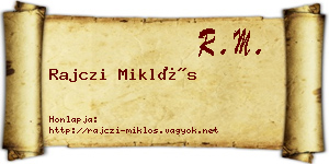 Rajczi Miklós névjegykártya