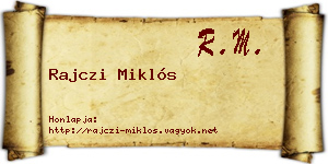 Rajczi Miklós névjegykártya